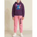 Conjunto Moletom Rosa Feminino Stitch Neon
