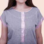 Camisola Ester Rosa Manga japonesa meia abertura em PV