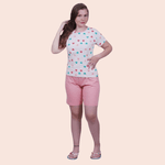 Pijama Feminino Sabrina Rosa/estampa100% Algodão