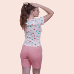 Pijama Feminino Sabrina Rosa/estampa100% Algodão