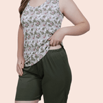 Pijama Feminino Eleonora Verde em Liganete 