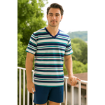 Pijama Masculino Azul em algodão e elastano