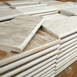 Borda Boleada Pedra São Tomé Mesclada - 47 X 47cm