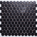 Pastilha de Porcelana Hexagonal - M-4337 Preto Acetinado - caixa 1,43m² Atlas