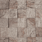 Pedra Madeira Serrada Rosa Amarrado com 0,5m² 11,5x11,5cm