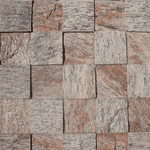 Pedra Madeira Serrada Rosa Amarrado com 0,5m² 11,5x11,5cm