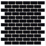 Pastilha de Porcelana 2,5x5 (Ja) - M-4337 Preto Acetinado Caixa 1,28m² - Atlas
