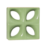Cobogó Folha - Verde Fortuna - 25x25 cm - vendido por peça