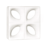 Cobogó Folha - Branco - 25x25 cm - vendido por peça
