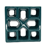 Cobogó Reto Xis - Verde Petróleo - 20x20 cm - vendido por peça