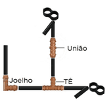 Conector T (Ø 17mm) - Ranhurado