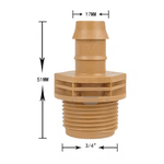 Adaptador ¾” macho x Ø17mm 