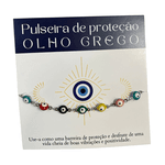 Pulseira Olho Grego Cores - Proteção (prateada)