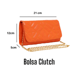 Bolsa Feminina Bordada Estilo Clutch Blogueira Moda Festa Laranja - Gouveia Costa