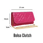 Bolsa Feminina Bordada Estilo Clutch Blogueira Moda Festa Rosa Pink - Gouveia Costa 