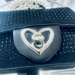 MiniBag Luxo - Preta Com Brilho - Coração