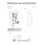 Fechadura Inox Para Quarto Sala Stam 1810/21 Ie 2 Chaves