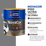 TINTA P/ PISO CINZA 3,6L NOVACOR PISO ULTRA SW