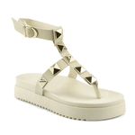 Sandália Papete Feminina Plataforma Off White Com Fivela Ajustável 900-GG