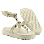 Sandália Papete Feminina Plataforma Off White Com Fivela Ajustável 900-GG