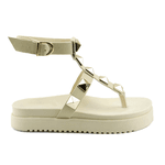 Sandália Papete Feminina Plataforma Off White Com Fivela Ajustável 900-GG