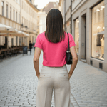 Camiseta Cropped Feminina Algodão Premium Conforto e Estilo Moderno - Rosa