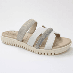 CHINELO FEMININO COMFORTFLEX 2445402 SLIDE TIRA EM COURO STRASS LANÇAMENTO