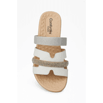 CHINELO FEMININO COMFORTFLEX 2445402 SLIDE TIRA EM COURO STRASS LANÇAMENTO