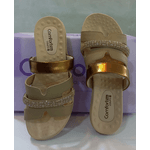 CHINELO FEMININO SANDÁLIA COMFORTFLEX SLIDE TIRA EM COURO STRASS LANÇAMENTO