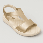  SANDÁLIA FEMININA PAPETE DOURADA COMFORTFLEX 25-42303 ORTOPÉDICA CONFORTÁVEL