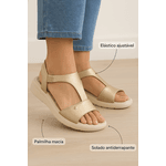  SANDÁLIA FEMININA PAPETE DOURADA COMFORTFLEX 25-42303 ORTOPÉDICA CONFORTÁVEL