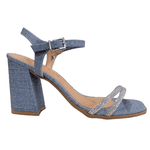 SANDÁLIA FEMININA RAMARIM JEANS C STRASS - JEANS