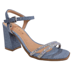 SANDÁLIA FEMININA RAMARIM JEANS C STRASS - JEANS