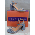 SANDÁLIA FEMININA RAMARIM JEANS C STRASS - JEANS