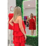 VESTIDO MARIA FLÔR DUNA MIDI CURTO - Vermelho