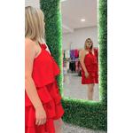VESTIDO MARIA FLÔR DUNA MIDI CURTO - Vermelho
