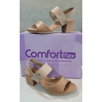 SANDALIA FEMININA COMFORTFLEX CAQUI CONFORTÁVEL - CAQUI