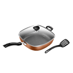 Frigideira Wok Quadrada Patolux N°29 Antiaderente Cobre