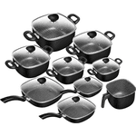 Conjunto 9 Peças Patolux Antiaderente Preto