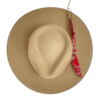 CHAPEU MARCATTO 14788 CAMEL FITA VERMELHA