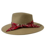 CHAPEU MARCATTO 14788 CAMEL FITA VERMELHA