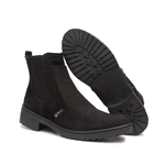 Bota Botina Feminina Em Couro Nobuck Preto