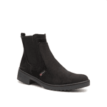 Bota Botina Feminina Em Couro Nobuck Preto