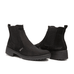 Bota Botina Feminina Em Couro Nobuck Preto