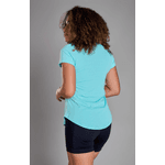 Camiseta Fitness Alongada Azul bebê