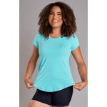 Camiseta Fitness Alongada Azul bebê