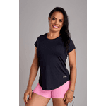 Camiseta Fitness Alongada Preto