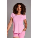 Camiseta Fitness Alongada Rosa bebê