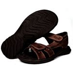 Sandalias de Couro Masculina Ref.:400 Chocolate - Marrom