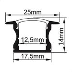 Perfil Alumínio Branco Embutir Drywall Gesso Barra 2m 